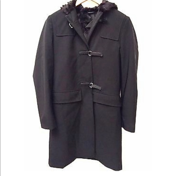 Prada Jackets & Blazers - Prada Size 40 Ladies Black Coat With Fur Lining